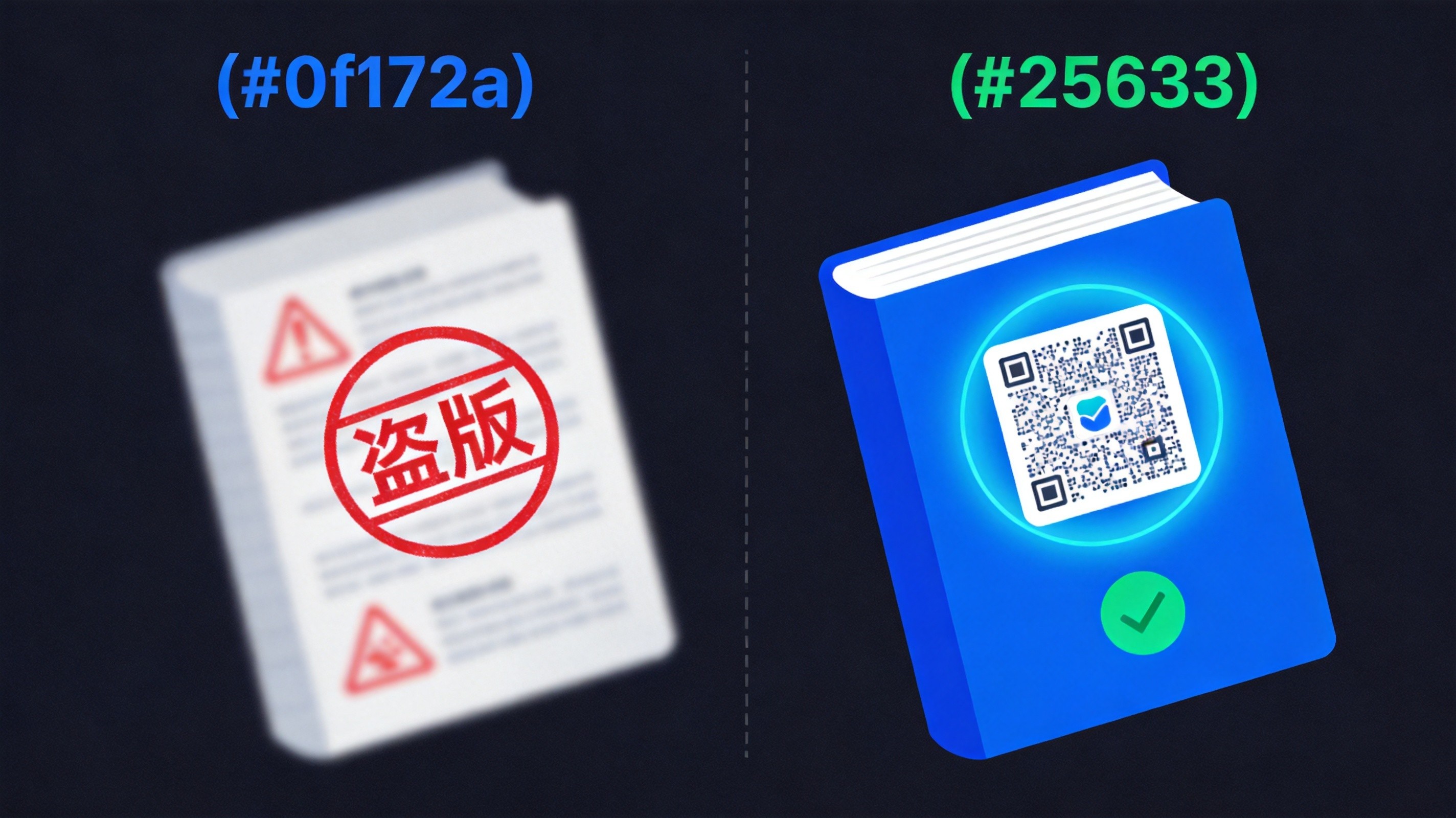 正版图书与盗版图书对比-一书一码验真